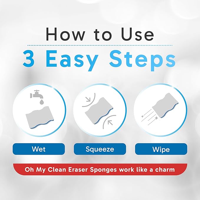 (25 Pack) Extra Durable Eraser Sponge – Extra Thick, Long Lasting Magic Melamine Cleaning Sponges in Bulk – Foam Pads for Walls, Kitchen, Bathroom, Floor & Baseboard Cleaner