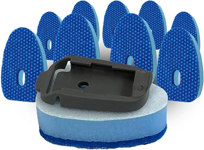 Smilyeez No Plastic Blue Dotted Sponge Refill for Scotch-Brite's Dishwand Refill 10 Pack with Adapter