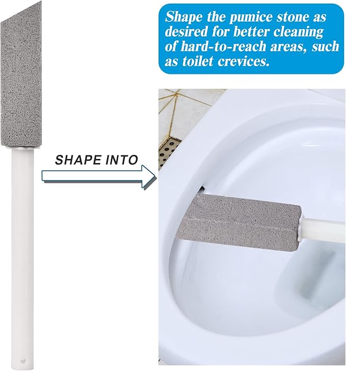 12 Packs Pumice Cleaning Stone with Extra Long Handle, Pumice Stone for Toilet Bowl Clean for Cleaning Toilets, Bathtubs, Grills, Swimming Pools, Sinks