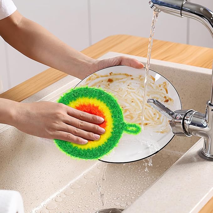 TOYANDONA 5pcs Dish Sponge Cleaning Scrubber: 6. 3in Thickened Non-Scratch Odorless Reusable Cleaning Cloths, Hangable Kitchen Dishwashing Swedish Sponge for Housework Countertop Sink