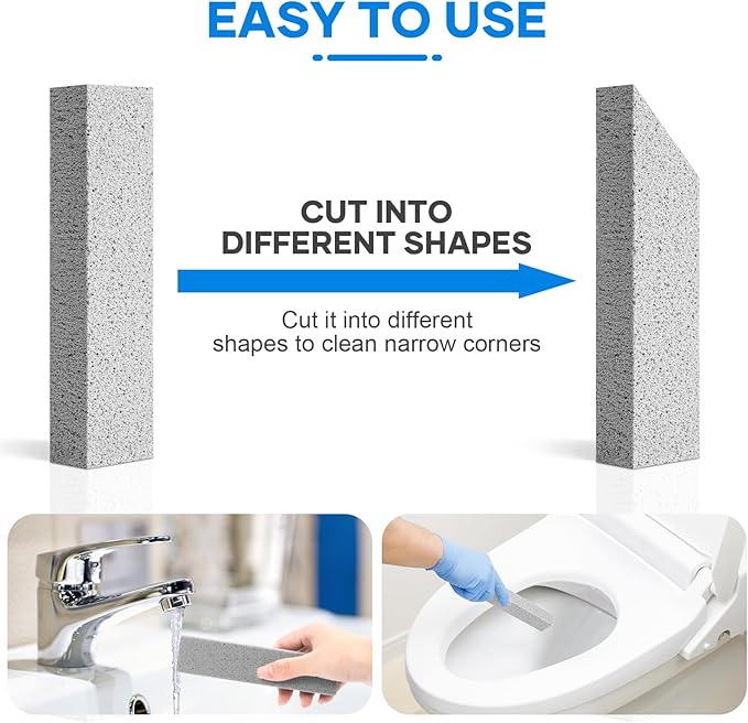 24 Pack Pumice Stone, Gray Pumice Stone for Toilet Bowl Cleaning, Scouring Stick for Cleaning Toilet, Bathroom, Kitchen Sink, Grill (Gray)