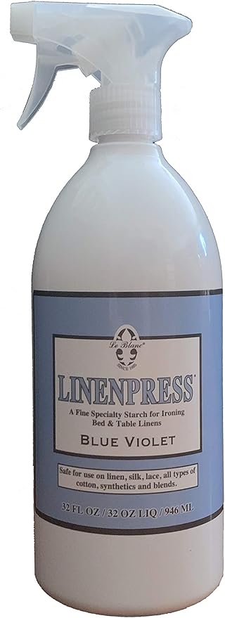 Le Blanc® Blue Violet Linenpress® – Luxury Starch Alternative for Pressing Fabrics- 32 oz. (1 Pack)