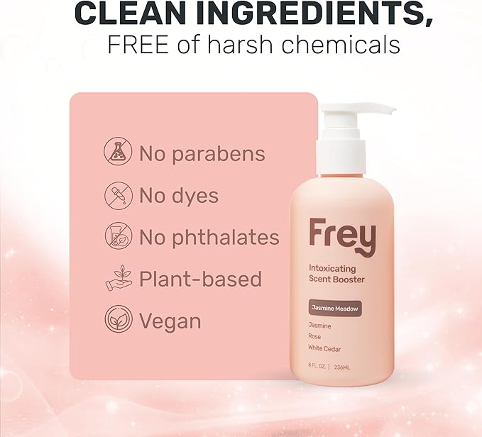 FREY In-Wash Laundry Scent Boosters - Fragrance Booster & Fabric Smell Deodorizer | Odor Eliminator for Fresh Scented Clothes (8 Fl (Pack of 2), Jasmine Meadow)