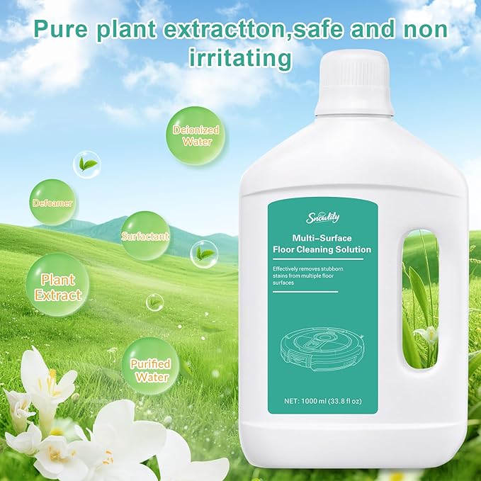 33.81 fl oz/1L Floor Cleaning Solution Compatible with Dreame Wet & Dry Vacuum, No residue & Pet-friendly, Household Floor Cleaners Suitable for Robot Vacuum Cleaners and Floor Mops, Original Scent