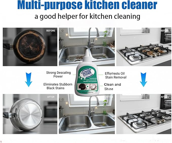 Kitchenware Oil Stain Cleaner, Multi-purpose Kitchen Cleaner, Pot Bottom Black Stain Cleaner, Pan Bottom Cleaning Paste,Powerful Kitchenware Cleaner, Oil Stain Remover (150, Grams)