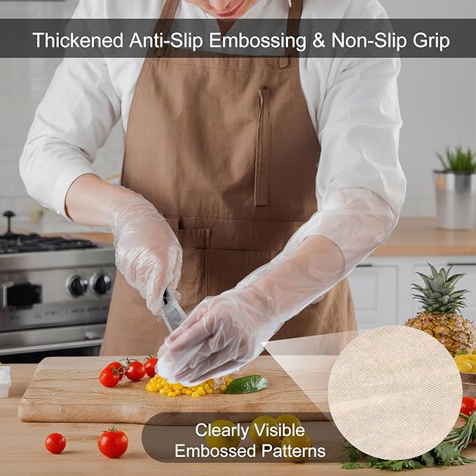 Long Sleeve Cleaning Gloves Disposable Elbow Length Plastic Sleeve Waterproof Protective Arm Gloves Cleaning Kitchen