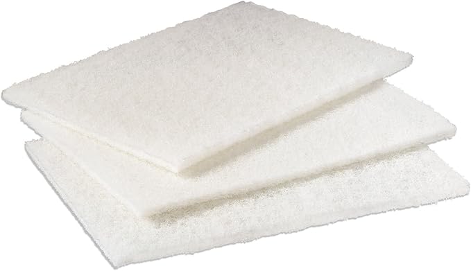 Scotch-Brite Scouring Pad Commercial, Light Duty 6 " X 9 " White
