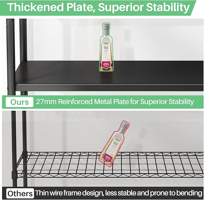 PXRACK Metal Shelving for Storage, 5 Tier Adjustable Kitchen Storage Shelves with Wheels, Shelving Unit Bookshelf Utility Shelf Metal Storage Rack for Garage Pantry Closet Laundry, 35.8"x13"x59.65"