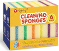 Orighty Dish Sponges, Dual-Sided Temperature-Responsive Kitchen Sponges, Non-Scratch Cleaning Sponge, Dish Scrubber, Scrub Sponge for Kitchen, Bathroom & Household, 6 Pack