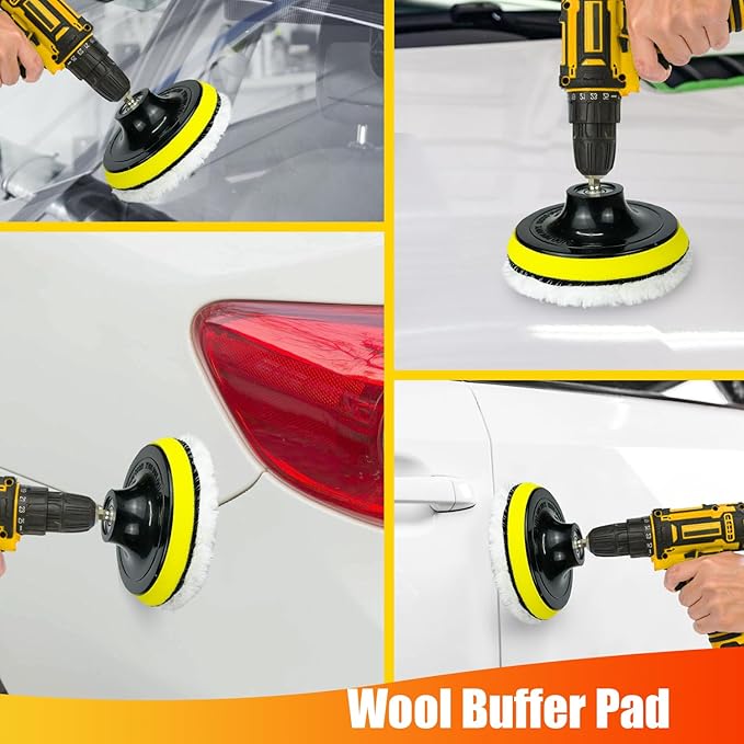 10Pcs Drill Brush Attachment Set, Drill Scrubber Brush Kit Include Scrub Pads, Drill Cleaning Brush Attachment Set for Bathroom, Tub, Tile,Floor, Grout, Boat