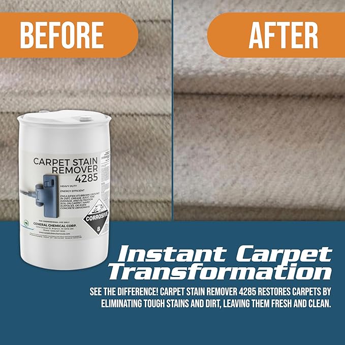 Carpet Stain Remover 4285 - All-Purpose and Multi-Surface Stain Remover - Residential Use - For Heavy-Duty Spot Cleaning - Professional Grade - 55 Gallon Drum