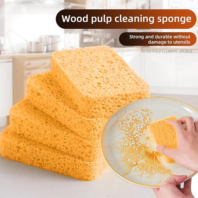 6 - Pack Non-Scratch Scrub Sponges - Sponges for Dishes and Washing Dishes, Cleaning Sponges for Kitchen Home Office, Magical 3D DIY Art and Craft Suppliers（Yellow）