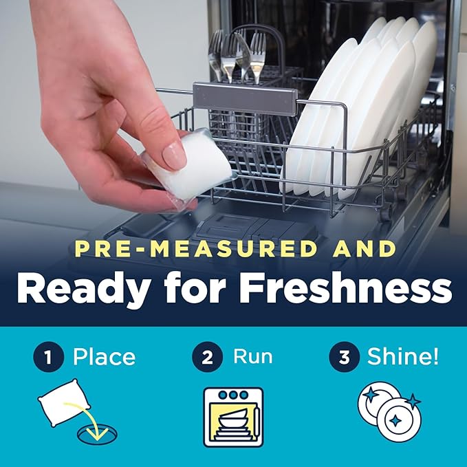 Nature Clean Non Toxic Dishwasher Detergent Pods, Plant-Based Dishwashing Pods, Non-Toxic & Unscented Dish Pods, Tough on Grease, Eco-Friendly Cleaning Power, 60 Count, Pack of 2