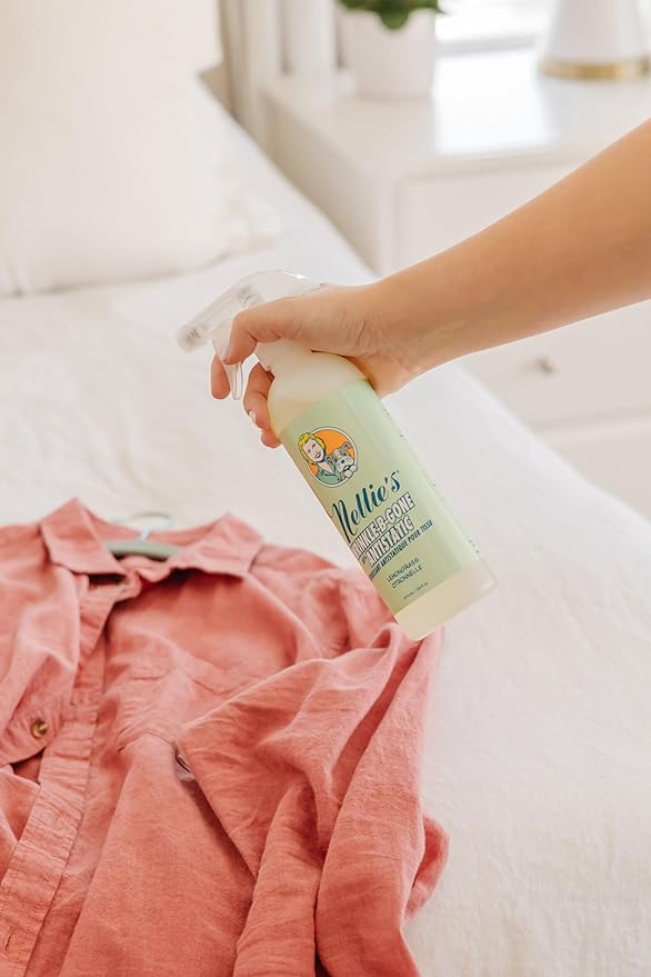 Nellie's Wrinkle-B-Gone - Plant-Based Clothing Static & Wrinkle Remover - Convenient, Responsible, and Effective - Revitalize Your Clothes in Minutes (16 fl oz) - Made in Canada