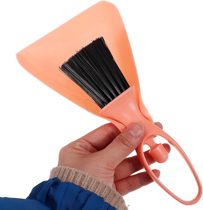Small Broom and Dustpan Set for Small Animal Cages, Mini Handheld Cleaning Brush with Dustpan, Pink Pet Cage Accessory for Hamsters, Rabbits, Guinea Pigs, and Chinchillas