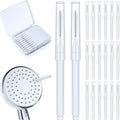 Shower Head Cleaning Brush for Small Hole,Multifunctional Shower Head Cleaner Tool Anti-Clogging Nozzle with Storage Boxes, Showerhead Cleaning Brushes Picks for Household Bathroom, White