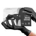 Black Gloves Disposable Latex Free Large, 50 Count - Medical and Dental Grade Surgical Gloves - Powder Free Nitrile Gloves Large - 3 Mil Thickness
