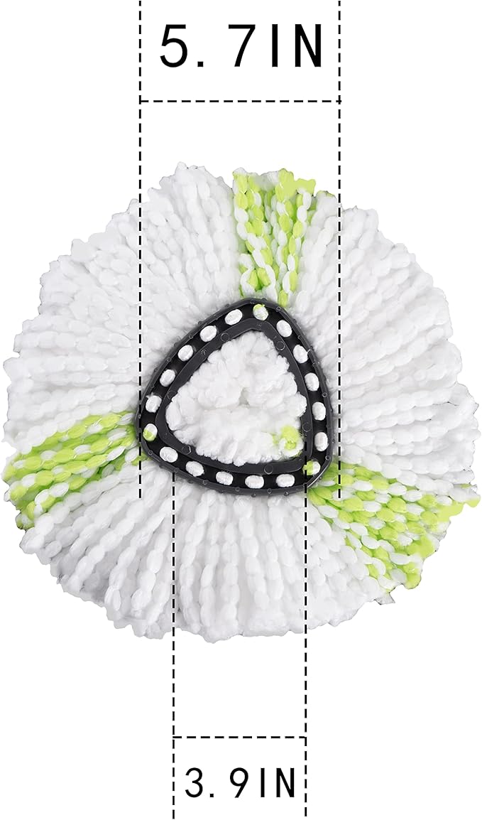 Matthew Cleaning 12Pack Green Microfiber Spin Mop Replacement Head Compatible with EasyWring Spin Mop Replace Head-EasyWring High Absorbency,Machine Washable,Microfiber Spin Mop Refills