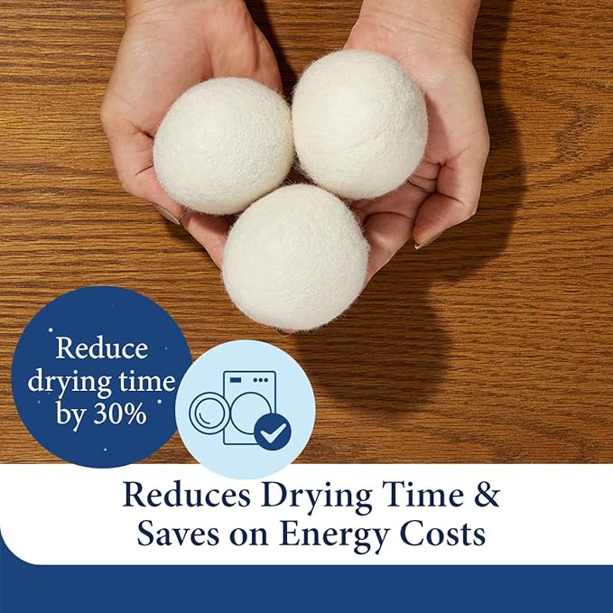 Cosy House Collection Wool Dryer Balls - Premium Reusable Natural Fabric Softener - Eco-Friendly, Saves on Time and Energy - Soften Clothes Naturally - Reusable for Up to 3 Years - White (Pack of 3)