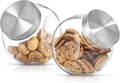 JoyJolt All-Sides Cookie Jar. Set of 2 Cookie Jars for Kitchen Counter with Lids, Candy Jar, Dog Treat Container, Laundry Detergent Container, Large Canisters, Half Gallon Glass Jar with Lid Airtight