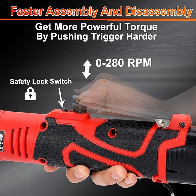 3/8" Cordless Electric Ratchet Wrench Set, 40 Ft-Lbs 16.8V Battery Power Ratchet Tool Kit with Variable Speed Trigger, 2 Packs 2.0Ah Battery, Charger, 7 Sockets