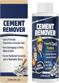Concrete Remover Cleaner, Fast Acting No Damaging, 237ml Dried Concrete, Heavy Duty Liquid Solution, Outdoor Indoor Construction Sidewalk Patio Garage Floor Wall Tool Brick Maintenance