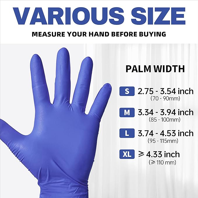 Beastek Nitrile Exam Gloves, 4.0 Mil 100 Pcs, Powder-Free Latex-Free Medical Cooking Food-Safe Disposable Gloves, Blue Violet