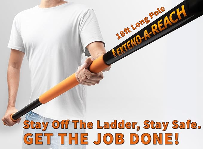24 Foot High Reach Duster Kit with 5-18 ft Extension Pole // High Ceiling Duster Cleaning Kit with Telescopic Pole // Cobweb Duster // Feather Duster and Ceiling Fan Duster // The Ultimate Dusting Kit
