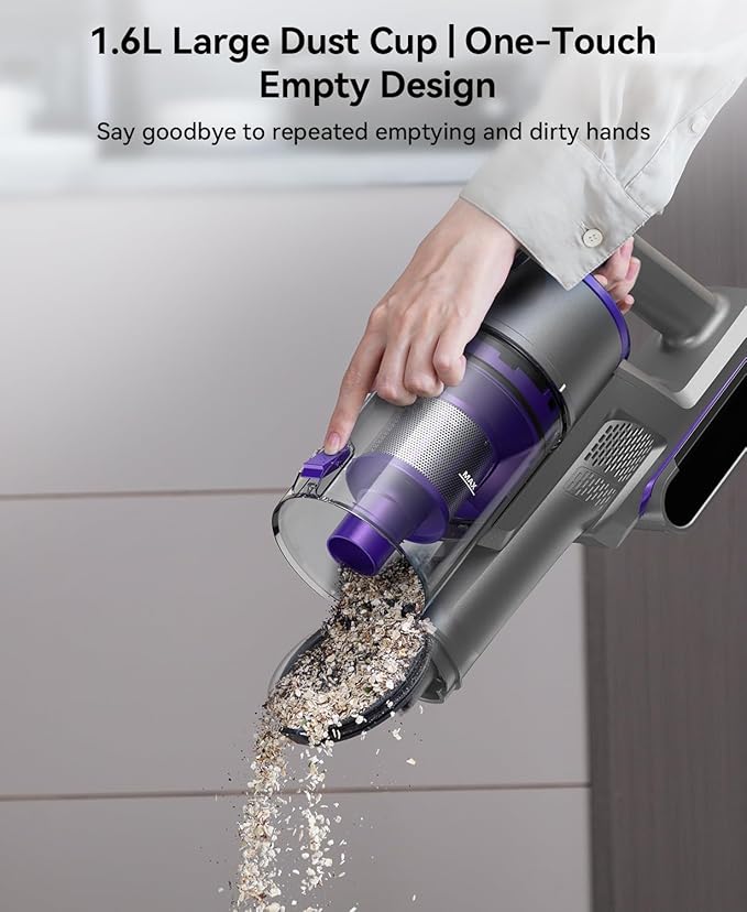 Redroad Cordless Vacuum Cleaner 55,000Pa 70Mins Vacuum Cleaner 150,000PRM, 18-Layer Filtration Vacuum, Self-Standing Vacuum Cleaners for Home with 1600ml Cup for Pet Hair Carpet Hardwood Floor Car X18