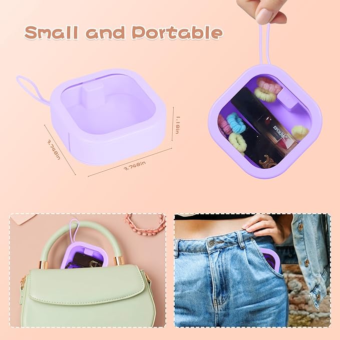 Hair Tie Organizer, Small Portable Hair Accessories Storage Can Be Stackable Or Hung On The Wall, Small Items Holder Hair Tie Organizer for Jewelry Hair Stuff Hair Clip Cotton Swab