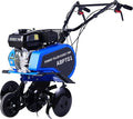 212CC 7HP Gas Tiller, 22" Adjustable Width, 4-Cycle Engine Cultivator with Instant Reverse, Heavy-Duty Steel Tines for Hard Soil, New Ground Breaking, Weed & Deep Cultivation (Blue)