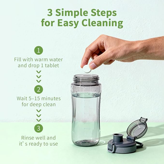 Water Bottle Cleaning Tablets, Water Bottle Cleaner For Stainless Steel, Tumbler, Travel Mugs, Bottle Cleaner Tablets 24 Count