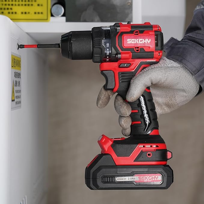 20V MAX Cordless Drill Driver Kit, 70Nm High Torque, LED Light, 26 Piece Accessory Set, 2 Batteries and Fast Charger for Wood Metal Drilling
