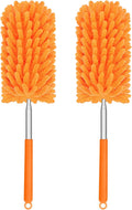 Mini Duster for Cleaning, 360° Bendable Hand Dusters with Extension Pole, Washable Small Duster for Car Interior, Office, Furniture