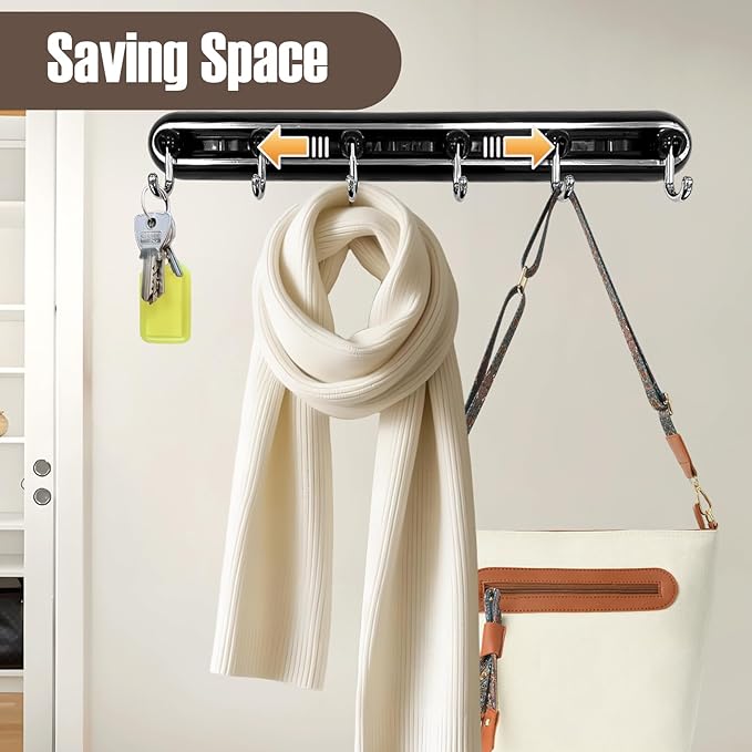 Utensil Racks with 6 Hooks Kitchen Utensil Holders Organizer Balck Wall Hanging Dish Storage Hooks