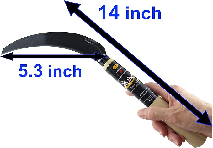 Japanese Weeding Steel Grass Sickle Gardening Tools [Made in Japan] Clearing Hand Held Garden Tool Farming Portable Weeder