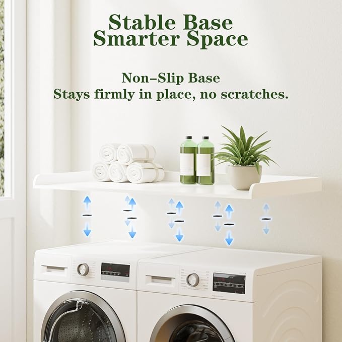 Washer Dryer Countertop, Laundry Room Organization and Storage, 27.6" x 54" Wood Laundry Countertop for Washer and Dryer, White