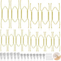 14 Pack Plate Hangers for Wall Display, 6/8/10/12 Inch Invisible Stainless Steel Plate Holders with Wall Hooks, Fit 5.5–12.5 Inch Decorative Plates, Plate Display Hangers for Home Wall Decor, Gold