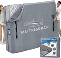 Mattress Bags for Moving and Storage, BETU Waterproof Mattress Protector Twin XL Mattress Cover with 8 Heavy Duty Handles and Zipper Extra Thick Moving Supplies for Dorm (2 Pack:82x42x13.5 Grey)