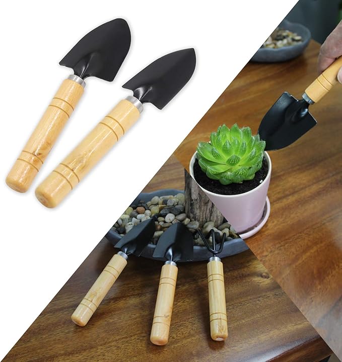 Bonsai Set 10 PCS-Mini Gardening Tools Kit for Indoor Outdoor Bonzai Include Pruner, Fold Scissors, Mini Rake, Tweezers, Cleaning Brush