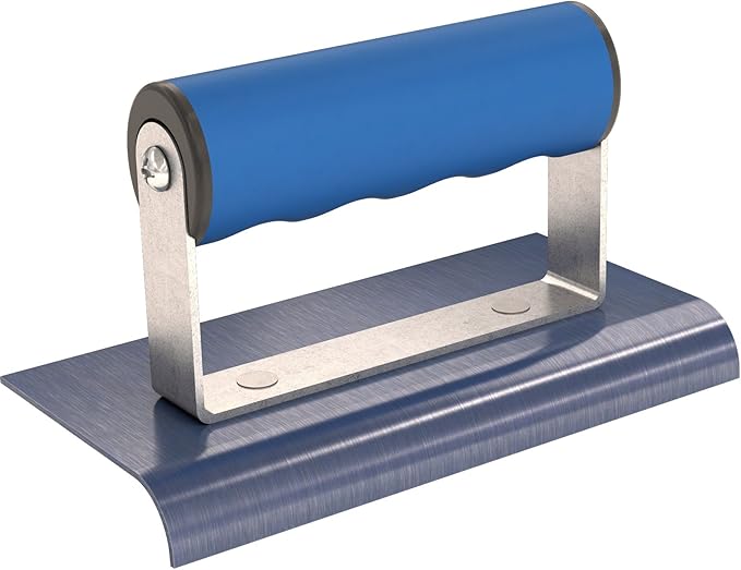 Bon 22-713 6-Inch by 3-Inch Blue Steel Sidewalk Edger with 1/2-Inch Radius and 5/8-Inch Lip with Comfort Grip Handle