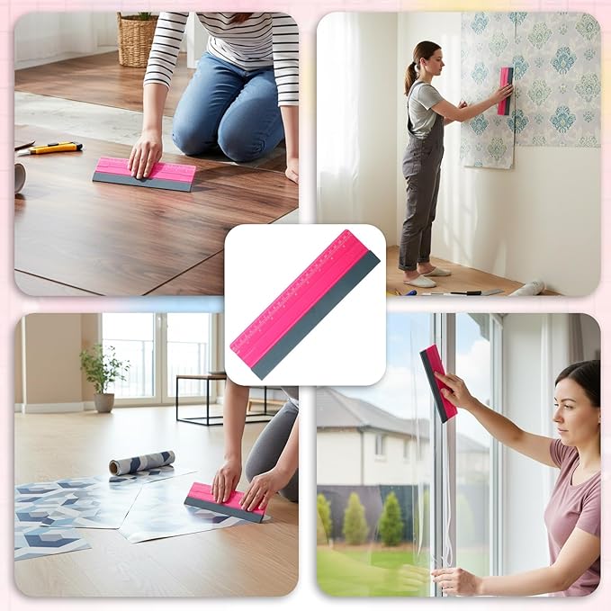 Professional Squeegee for Vinyl, 10 Inch Vinyl Squeegee Tool with Ruler for Wallpaper, Window Film, Craft, Suede