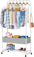 SINGAYE Clothes Garment Coat Rack Drying Clothing Racks Metal Freestanding for Hanging Clothes Portable Closet for Laundry Bedroom White