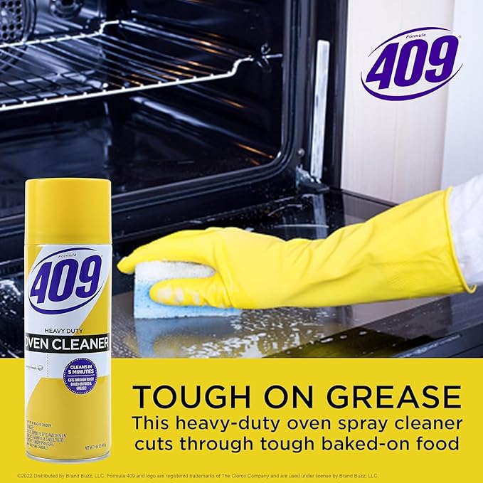 Formula 409 Heavy Duty Spray-On Oven Cleaner, Lemon Scent - Grill and Stove Top Cleaner Cuts Through Grease & Grime on Contact, A Powerful Clean You Can Trust, 14.5 Oz - 6 Pack