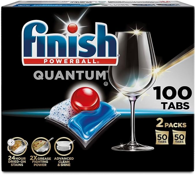 Finish Quantum Powerballs Dishwashing Detergent Gel Tabs 3.52 Lb, 100 Tabs