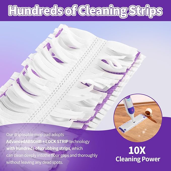 30 Pack Disposable Power Mop Pads for Swiffer Power Mop Pads, Compatible with Swiffer Power Mop Refills, Unscented Spray Replacement Floor Cleaning Refills for urface/Hardwood Floor Cleaning