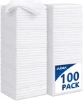 AIDEA Microfiber Cleaning Cloth White-100PK, Absorbent Cleaning Rags, Commercial Shop Rags Lint-Free, Scratch-Free, White Microfiber Towels for Cars, Kitchen Towels White 12in x 12in