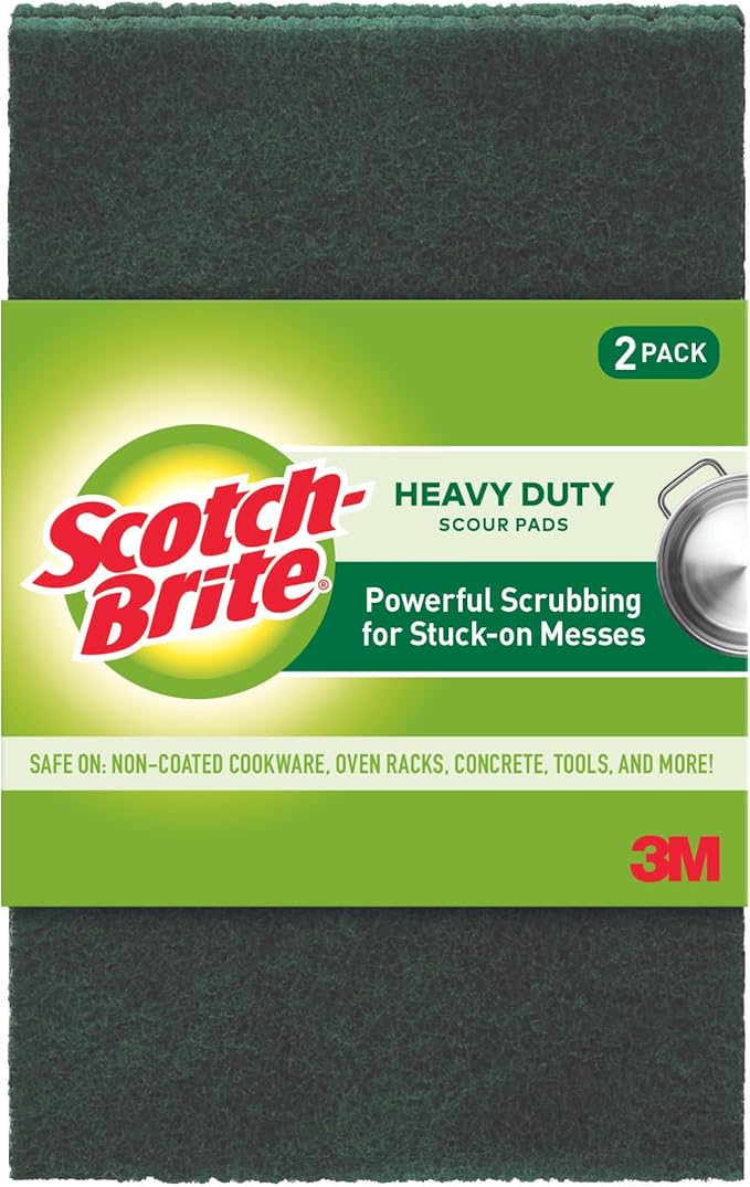 Scotch-Brite Heavy Duty Scour Pads, 6 in. x 3.8 in. (Green) / 2-Pack