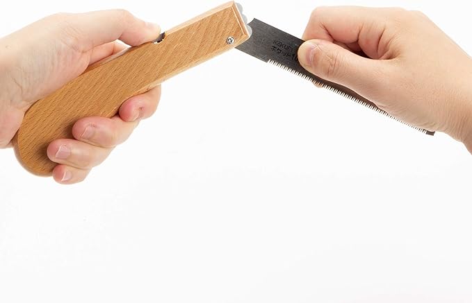 KAKURI Japanese Flush Cut Saw Folding 4" for Woodworking, Japanese Pull Saw Razor Sharp Flexible Japanese Steel Blade, Precision Trim Saw for Dowels, Pegs, Foldable Wood Handle, Made in JAPAN