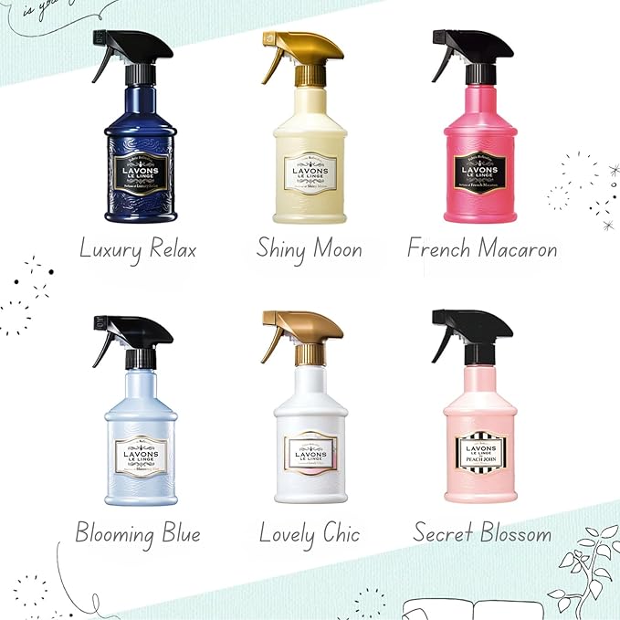 LAVONS Fabric Spray Freshener for Carpet Fresh, Pet Safe Linen Spray for Bedding, Organic Fabric Refresher Spray for Home & Offices, Natural Carpet Freshener from Japan, 12.5 Fl Oz LOVELY CHIC 2EA